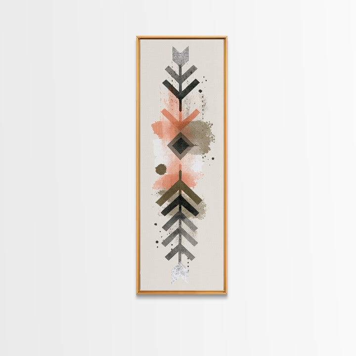Minimal Motivational Symbol Using Arrows and Shapes Canvas Print, Fitness Studio Art, Fine Art Print, Gym Decor, Motion, FSA-1x3-73