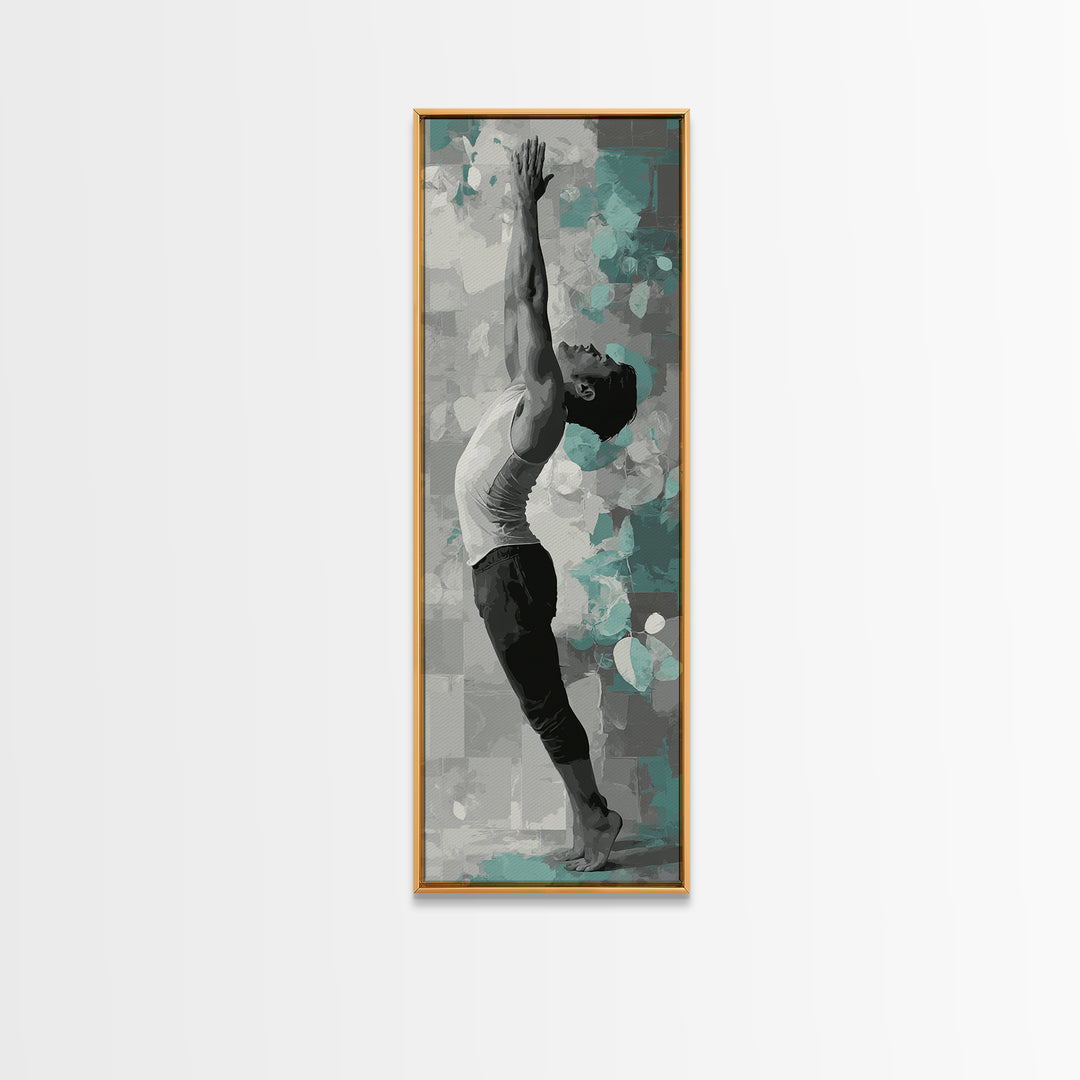 Sprinter Start Position Framed Canvas Print, Fitness Studio Art, Dancing Wall Art, Gym Decor, Fine Art, Motion, Gallery Decor, FSA-1x3-74