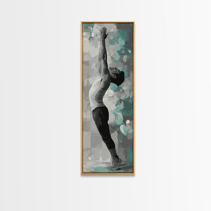 Sprinter Start Position Framed Canvas Print, Fitness Studio Art, Dancing Wall Art, Gym Decor, Fine Art, Motion, Gallery Decor, FSA-1x3-74