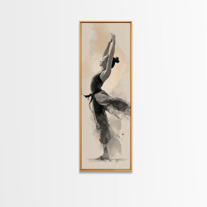 Martial Artist Pose Framed Canvas Print, Fitness Studio Art, Room Decor, Gym Decor, Fine Art, Motion, Motivational Poster, FSA-1x3-79