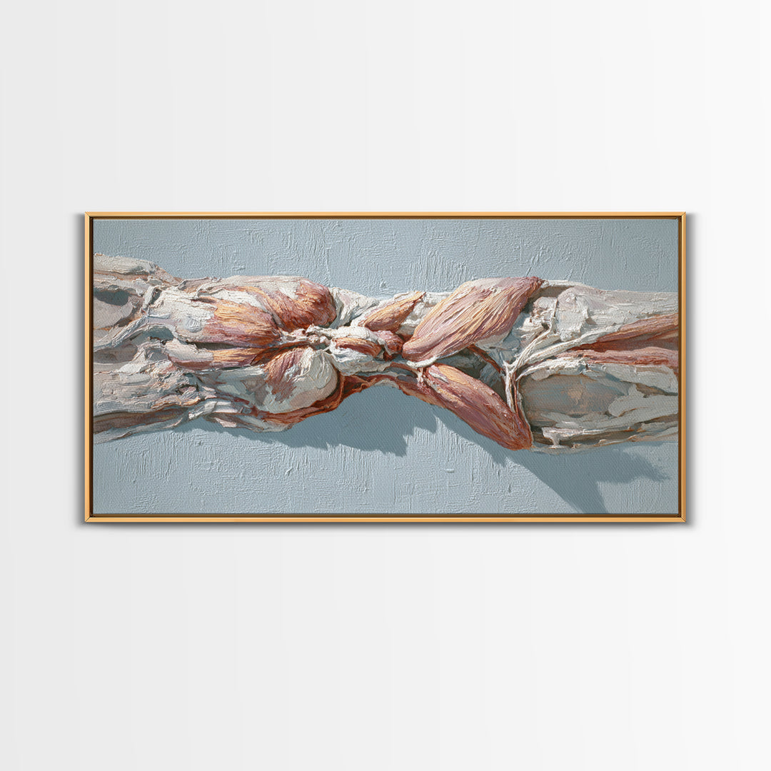 Anatomical Muscle Study Canvas Print, Fitness Studio Art, Art Print, Gym Decor, Oil Painting, Motion, Motivational Poster, FSA-2x1-53