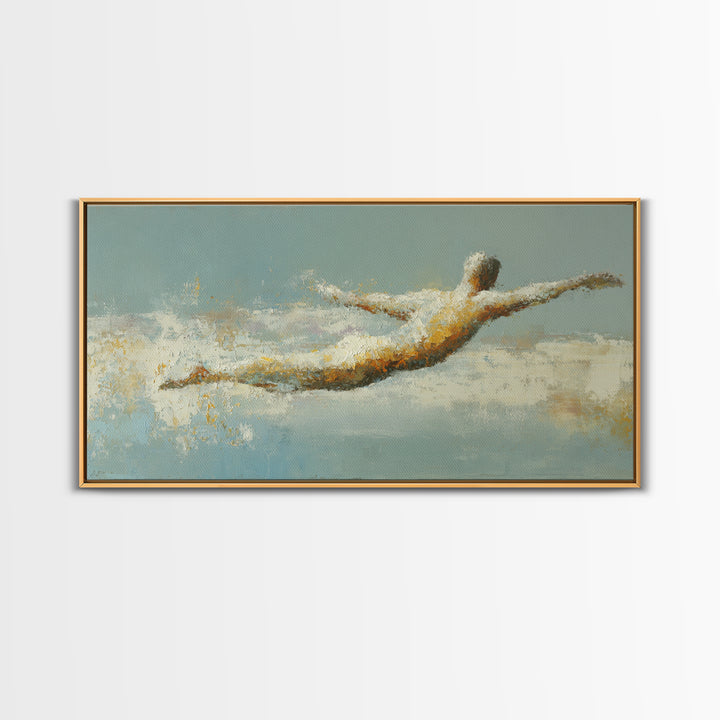 Abstract Human Figure Canvas Print, Fitness Studio Art, Luxury Decor, Gym Decor, Motion, Modern Wall Art, Motivational Poster, FSA-2x1-94