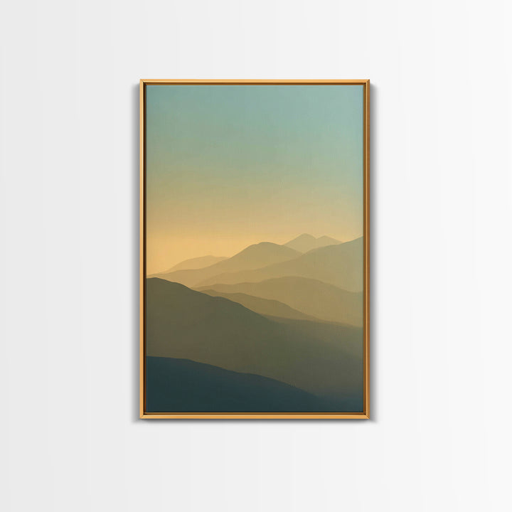Sunrise over Mountains as Endurance Metaphor Framed Canvas Print, Fitness Studio Art, Gym Decor, Fine Art, Motion, Gym Wall Art, FSA-2x3-56