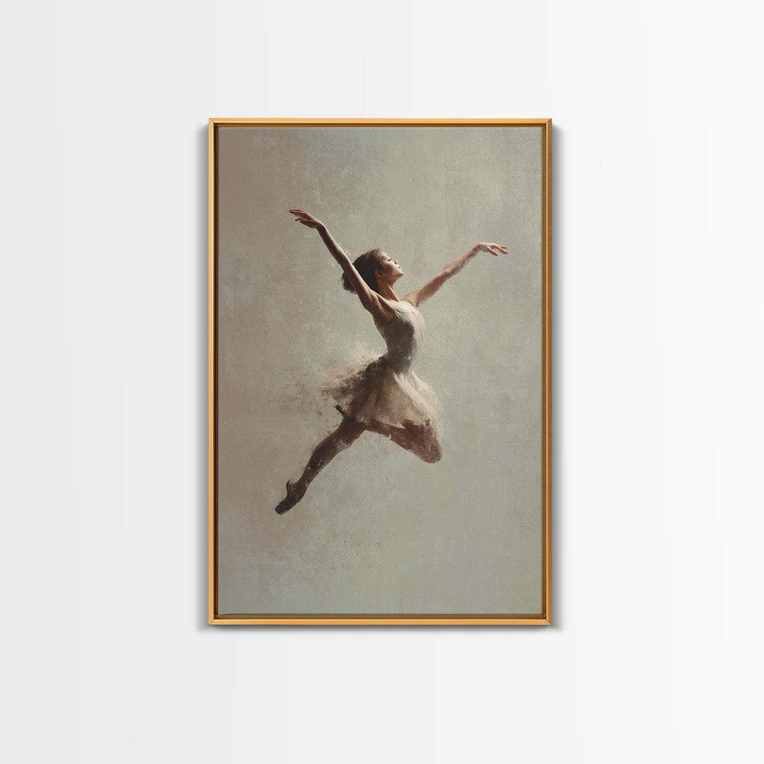 Dancer Leap with Painterly Energy Canvas Print, Fitness Studio Art, Home Gym Wall Art, Gym Decor, Fine Art, Motion, Art Print, FSA-2x3-67