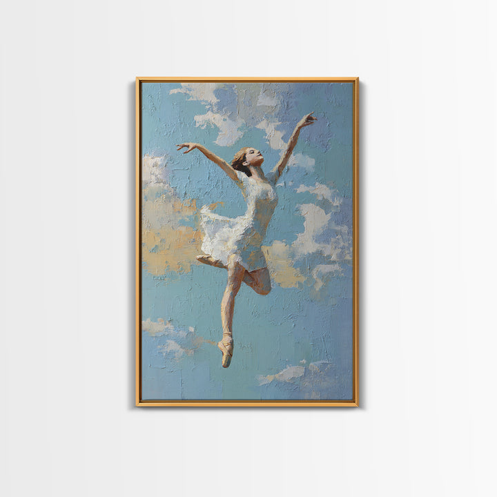 Dancer Leap with Painterly Energy Canvas Print, Fitness Studio Art, Luxury Decor, Gym Decor, Fine Art, Motion, Modern Wall Art, FSA-2x3-91