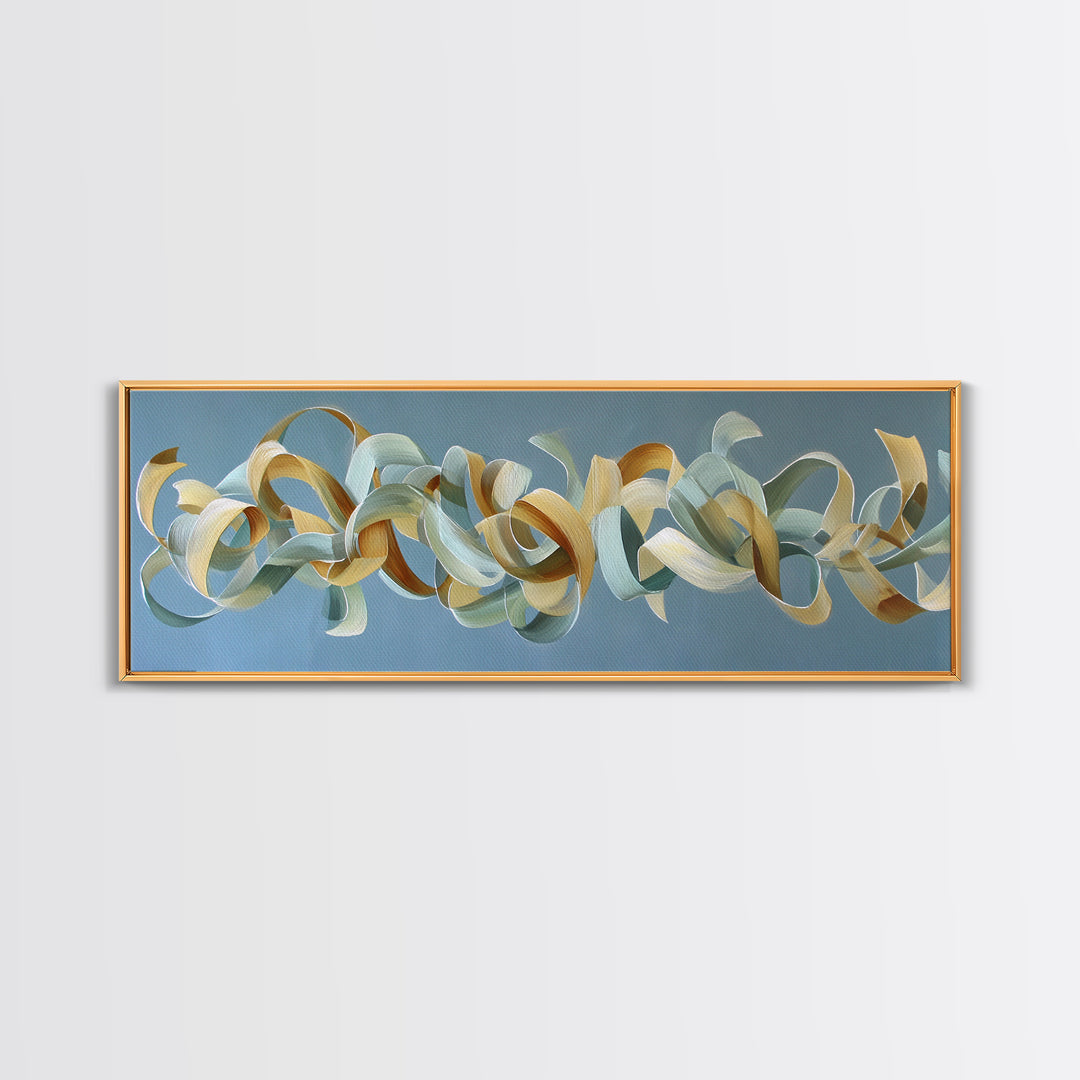 Gymnast Ribbon Forming a Spiral Composition Framed Canvas Print, Fitness Studio Art, Gym Poster, Gym Decor, Fine Art, Motion, FSA-3x1-15
