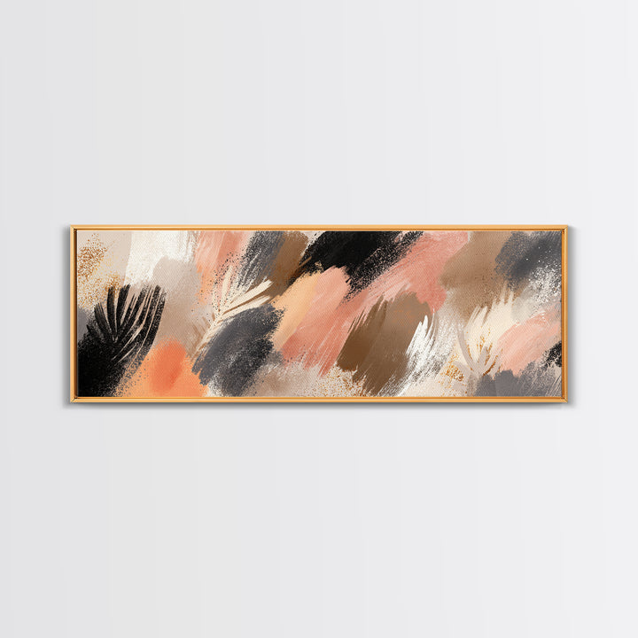 Yoga Warrior Pose Framed Canvas Print, Fitness Studio Art, Motivational Canvas, Gym Decor, Oil Painting, Motion, FSA-3x1-23