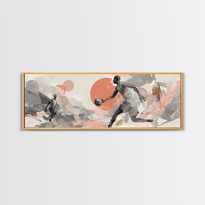 Basketball Player in Explosive Motion Canvas Print, Fitness Studio Art, Minimalist Decor, Gym Decor, Fine Art, Motion, FSA-3x1-38