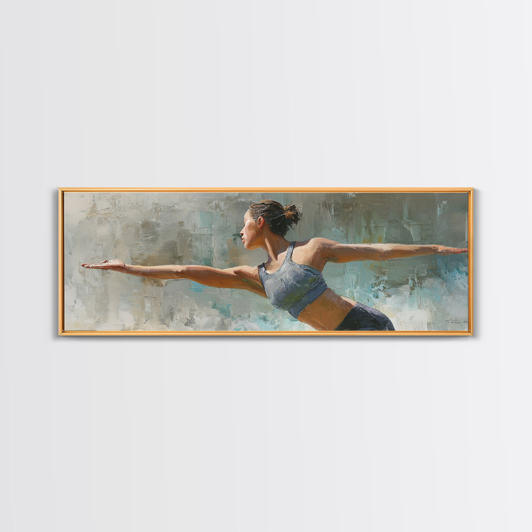 Female Athlete Stretching Canvas Print, Fitness Studio Art, Art Print, Gym Decor, Fine Art, Motion, Motivational Poster, FSA-3x1-43