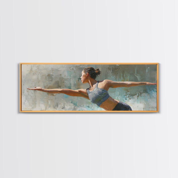 Female Athlete Stretching Canvas Print, Fitness Studio Art, Art Print, Gym Decor, Fine Art, Motion, Motivational Poster, FSA-3x1-43