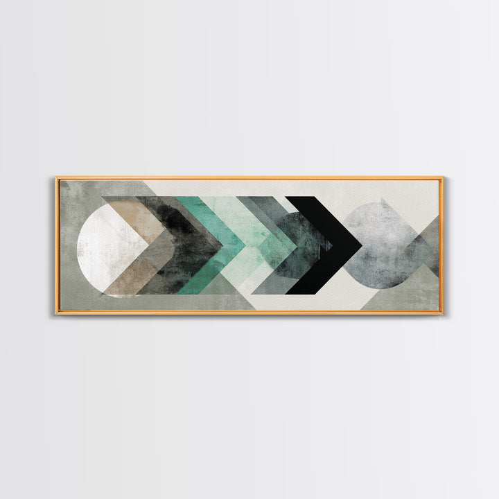 Minimal Motivational Symbol Using Arrows and Shapes Framed Canvas Print, Fitness Studio Art, Fitness, Gym Decor, Motion, FSA-3x1-77