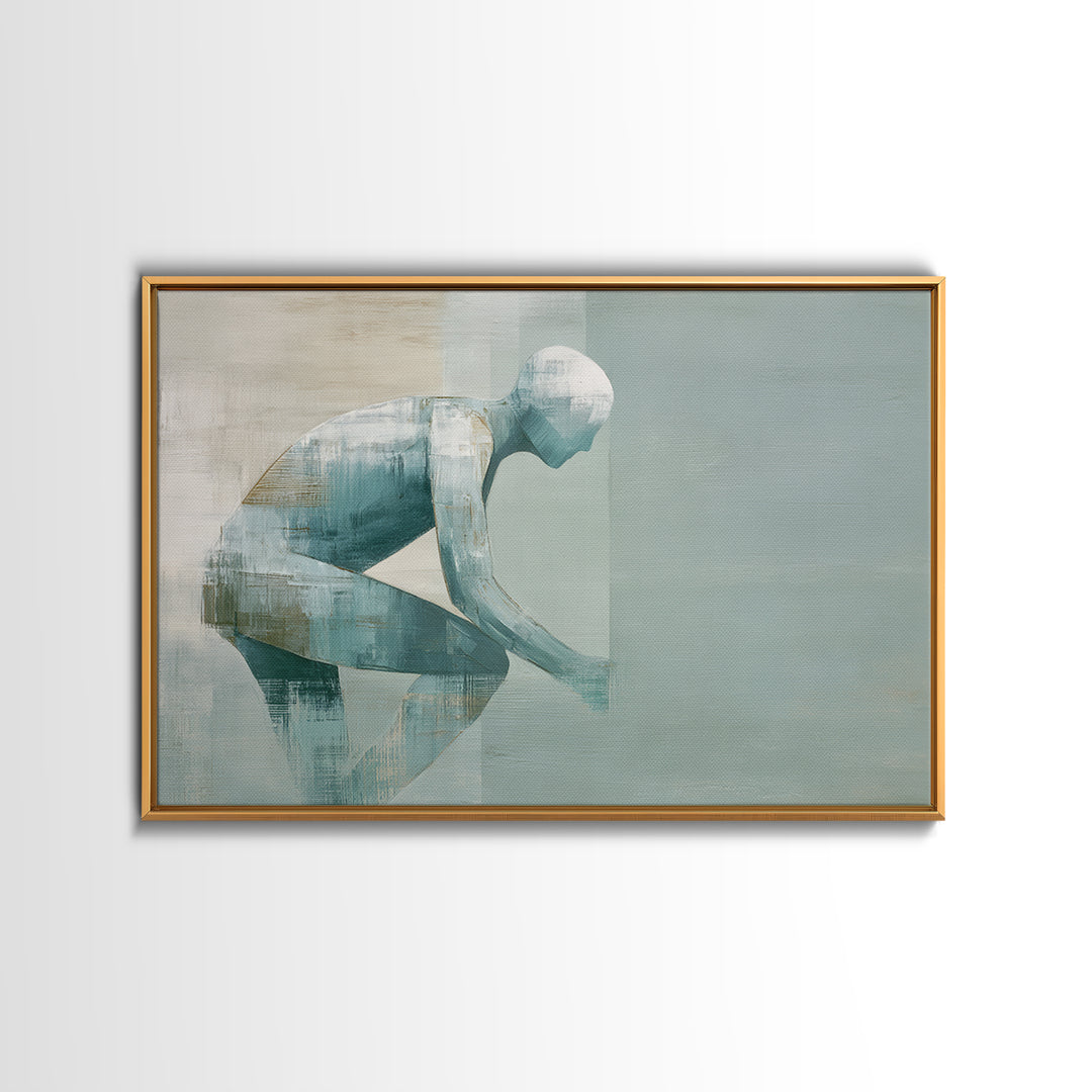 Cycling Figure in Bold Speed Lines Canvas Print, Fitness Studio Art, Luxury Decor, Gym Decor, Fine Art, Motion, Modern Wall Art, FSA-3x2-12