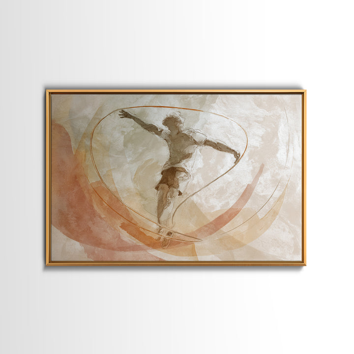 Jump Rope Movement Captured as Curved Lines Framed Canvas Print, Fitness Studio Art, Room Decor, Gym Decor, Fine Art, Motion, FSA-3x2-14