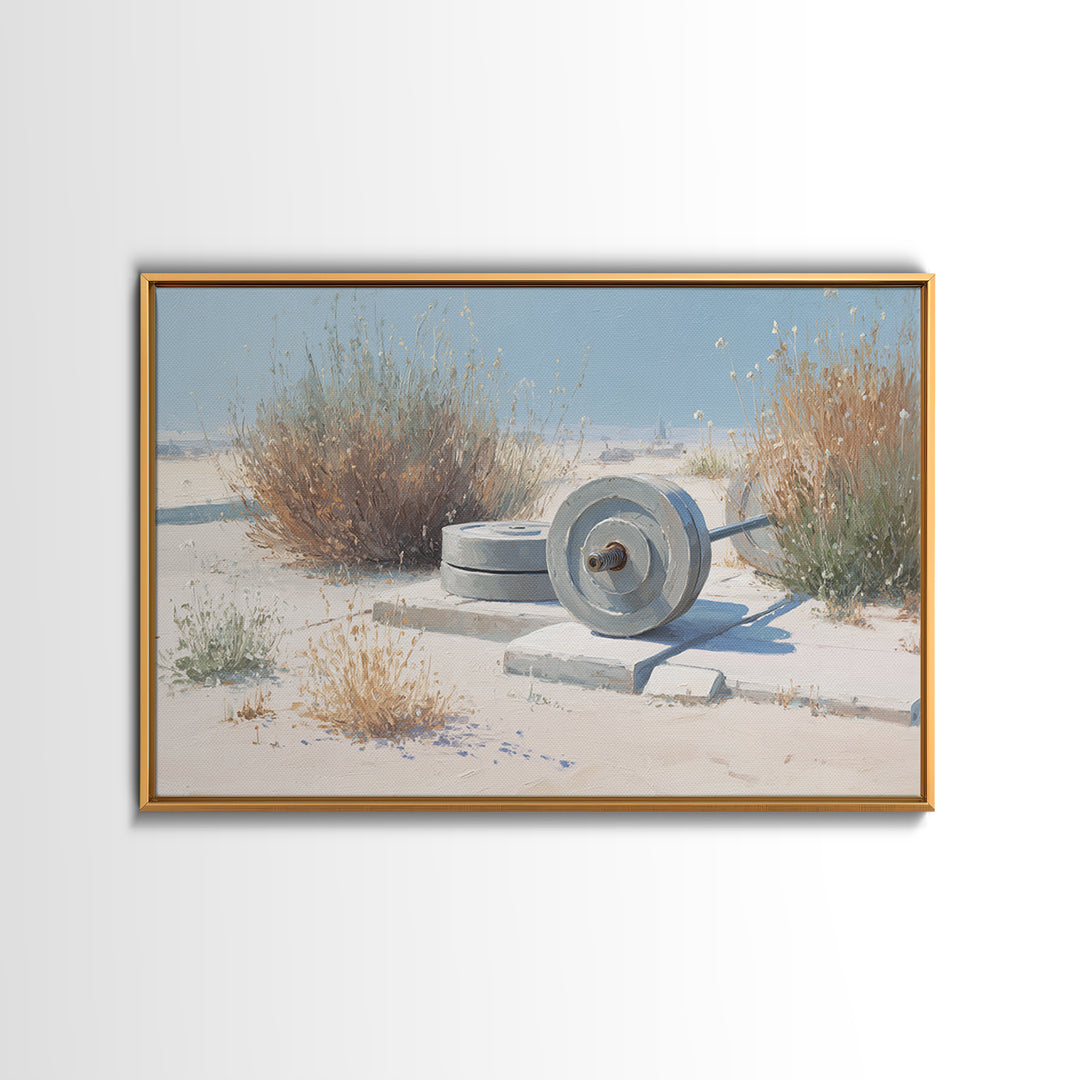 Barbell Plate Study Canvas Print, Fitness Studio Art, Printable Wall Art, Gym Decor, Watercolor Art, Motion, Yoga Wall Art, FSA-3x2-44