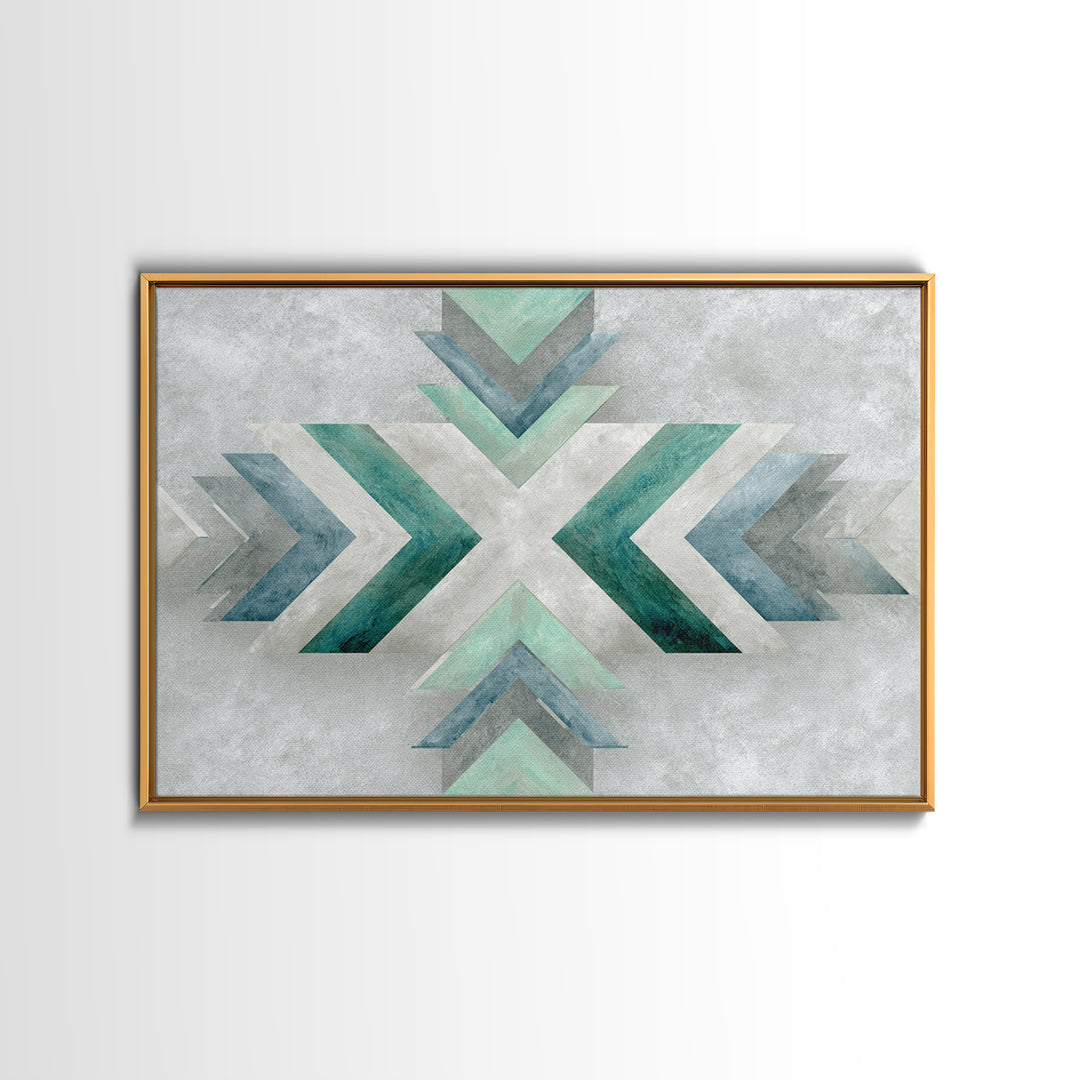 Minimal Motivational Symbol Using Arrows and Shapes Framed Canvas Print, Fitness Studio Art, Fitness, Gym Decor, Abstract Art, FSA-3x2-65