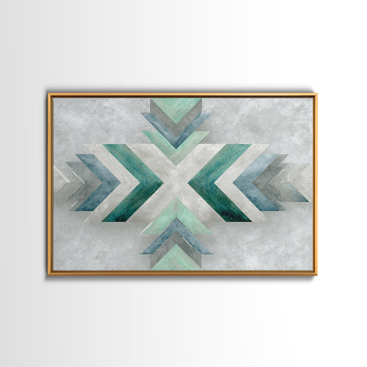 Minimal Motivational Symbol Using Arrows and Shapes Framed Canvas Print, Fitness Studio Art, Fitness, Gym Decor, Abstract Art, FSA-3x2-65