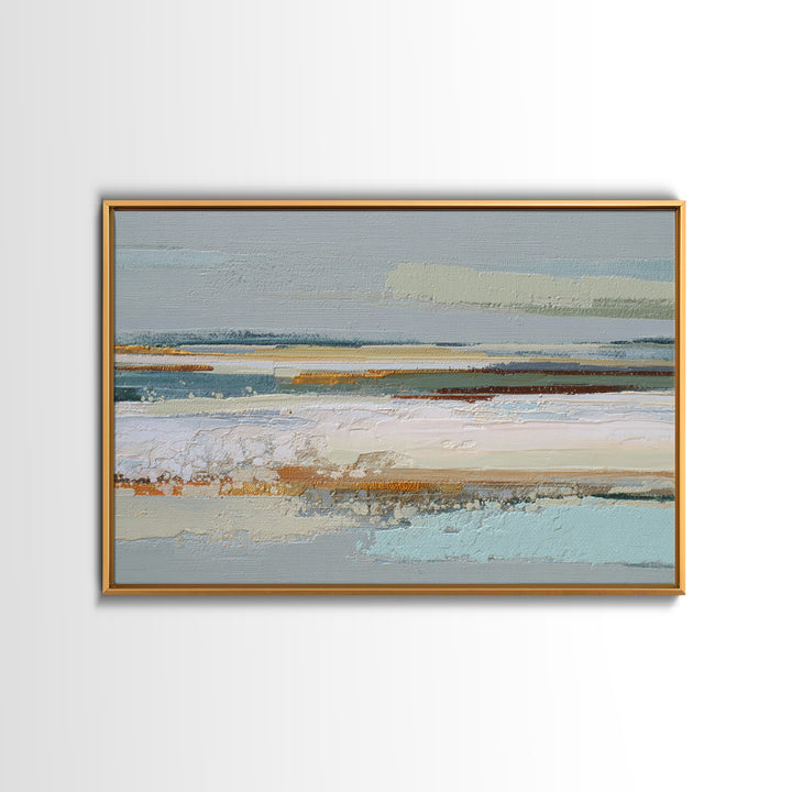 Abstract Heartbeat Line Through Color Fields Framed Canvas Print, Fitness Studio Art, Motivational Poster, Gym Decor, Motion, FSA-3x2-69