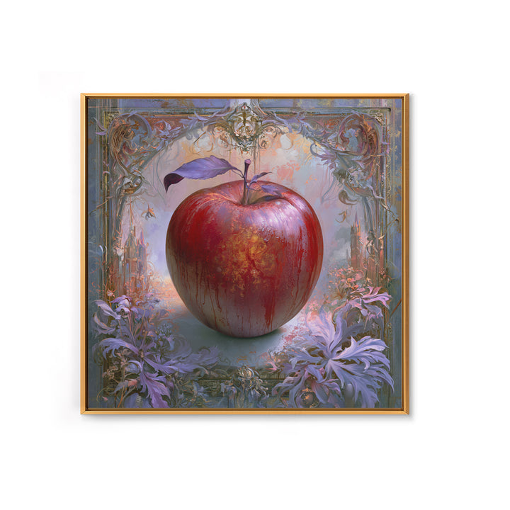 Enchanted Apple with Deep Red Shine Canvas Print, Fairy Tale Art, Art Print, Living Room Decor, Storybook, Nursery Art, FTA-1x1-20