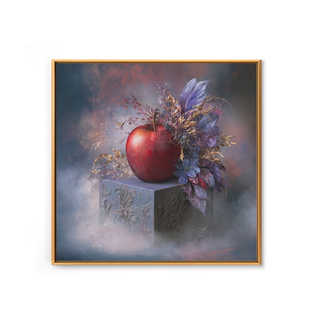 Enchanted Apple with Deep Red Shine Canvas Print, Fairy Tale Art, Fairy Art, Living Room Decor, Fine Art, Storybook, FTA-1x1-92