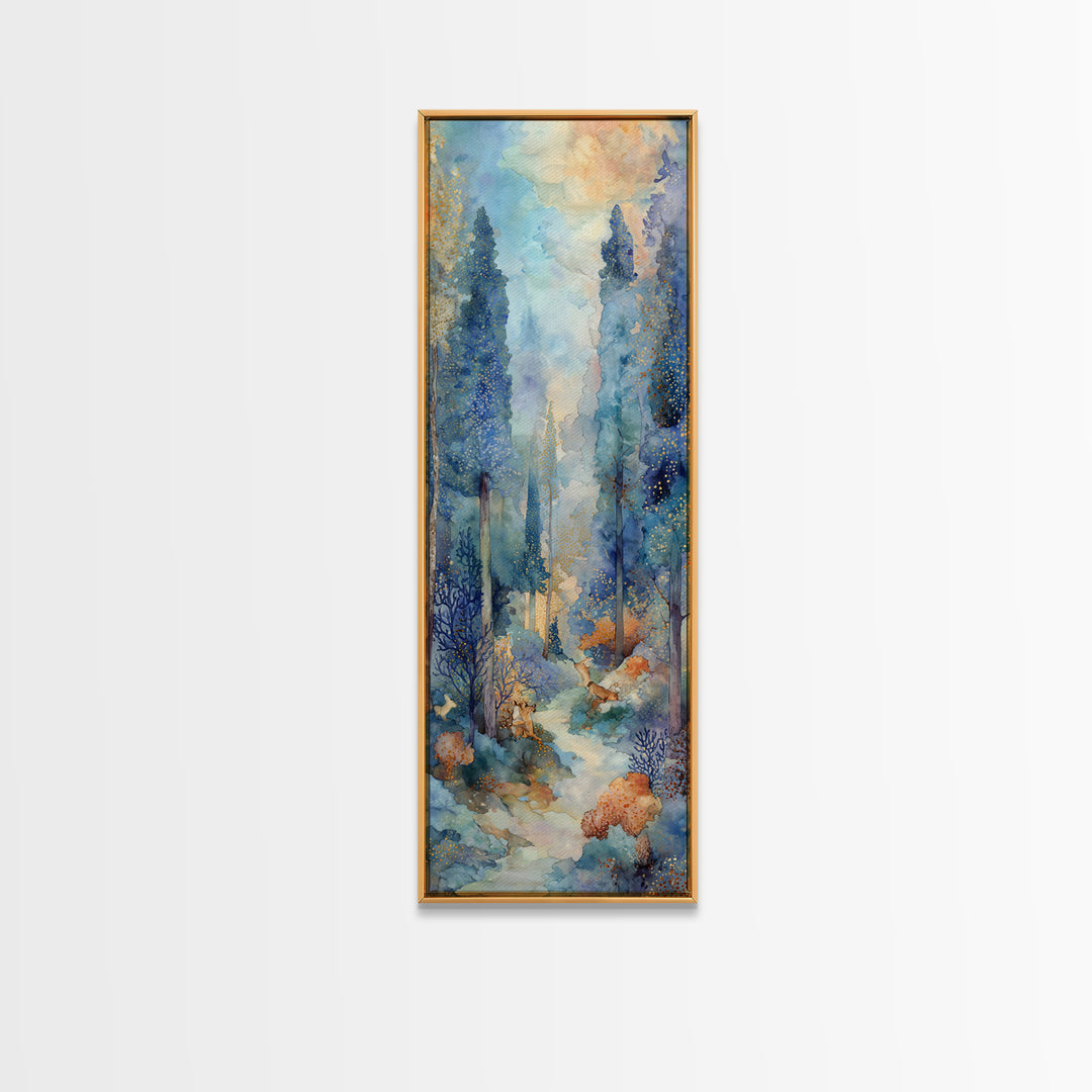 Princess Silhouette with Moonlit Garden Flowers Canvas Print, Fairy Tale Art, Home Decor, Living Room Decor, Storybook, FTA-1x3-16