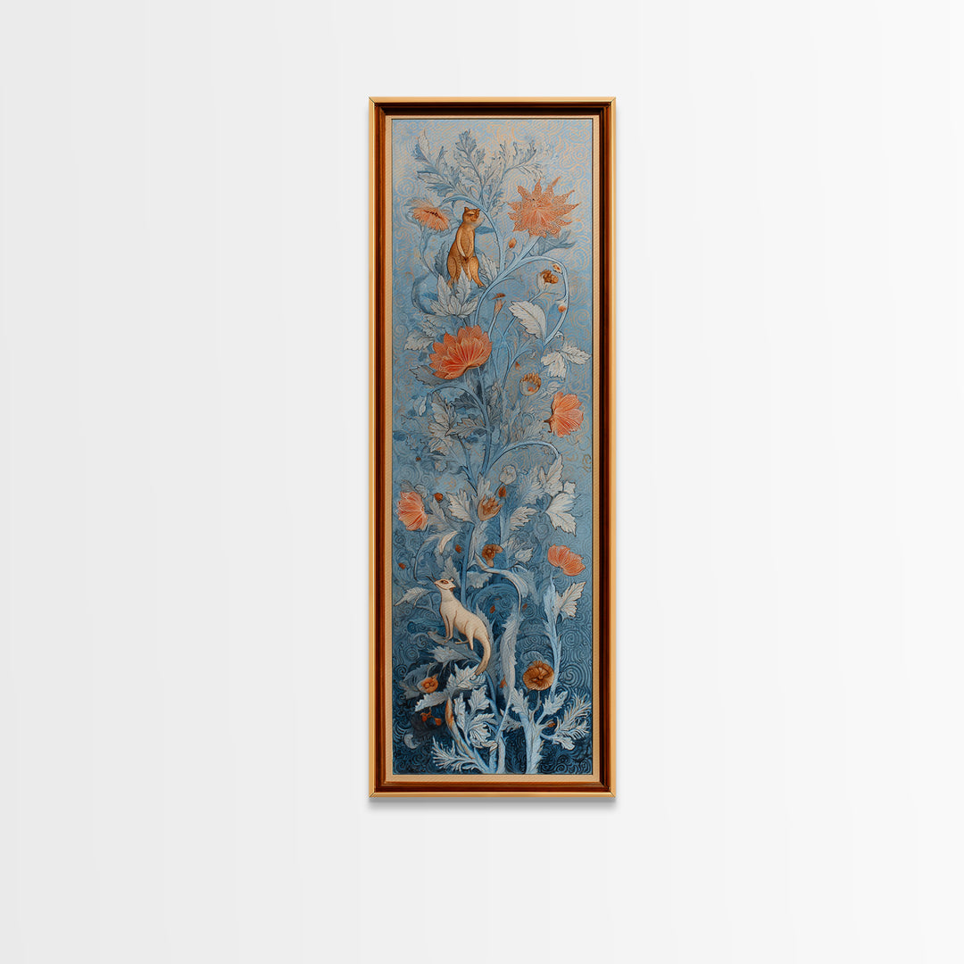 Tiny Fairy Resting on a Dew Covered Framed Canvas Print, Fairy Tale Art, Printable Art, Living Room Decor, Oil Painting, FTA-1x3-19