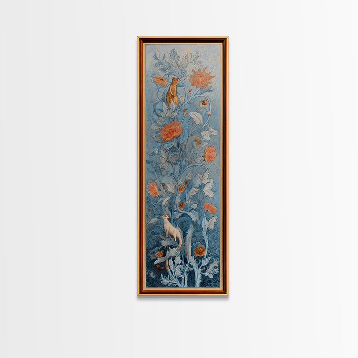 Tiny Fairy Resting on a Dew Covered Framed Canvas Print, Fairy Tale Art, Printable Art, Living Room Decor, Oil Painting, FTA-1x3-19