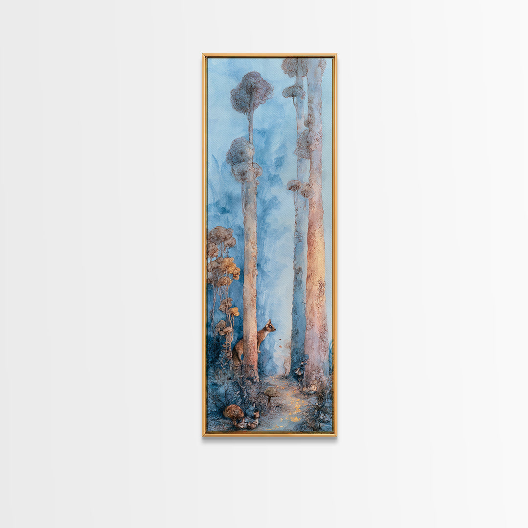 Unicorn in a Moonlit Meadow Framed Canvas Print, Fairy Tale Art, Modern Decor, Living Room Decor, Fine Art, Storybook, FTA-1x3-46
