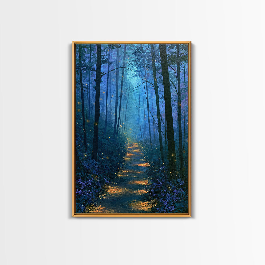 Enchanted Forest Path Glowing Canvas Print, Fairy Tale Art, Princess Wall Art, Living Room Decor, Fine Art, Storybook, FTA-2x3-57