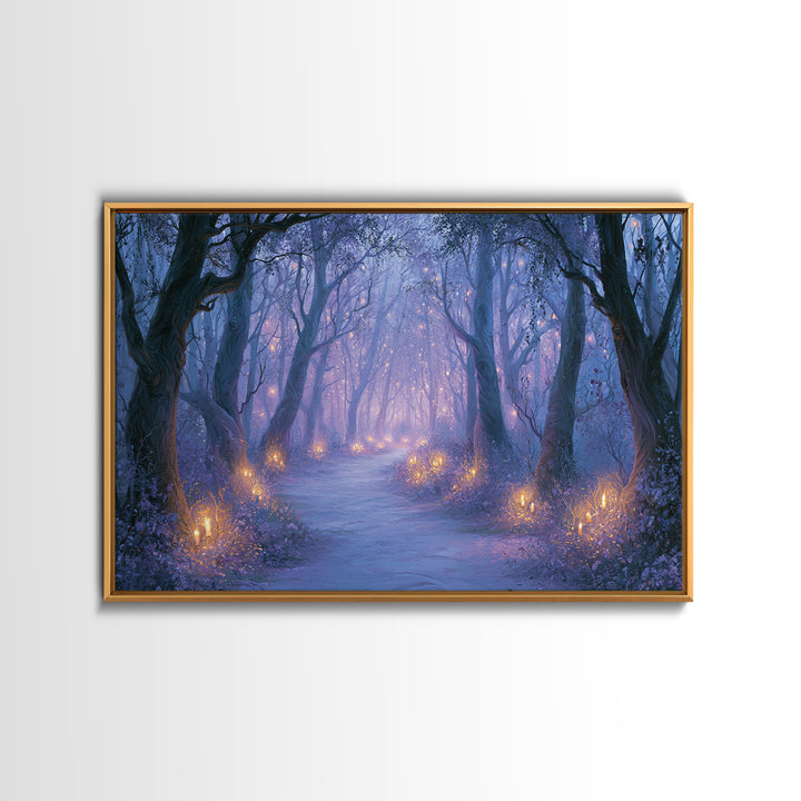 Enchanted Forest Path Glowing Canvas Print, Fairy Tale Art, Modern Decor, Living Room Decor, Fine Art, Storybook, Wall Decor, FTA-3x2-53