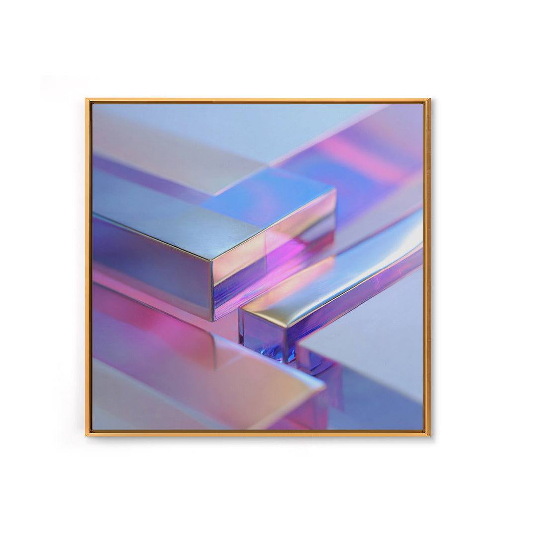 Smooth Titanium Shapes Canvas Print, Futuristic Art, Modern Wall Art, Living Room Decor, Abstract Art, Future, Victorian Decor, FUT-1x1-23