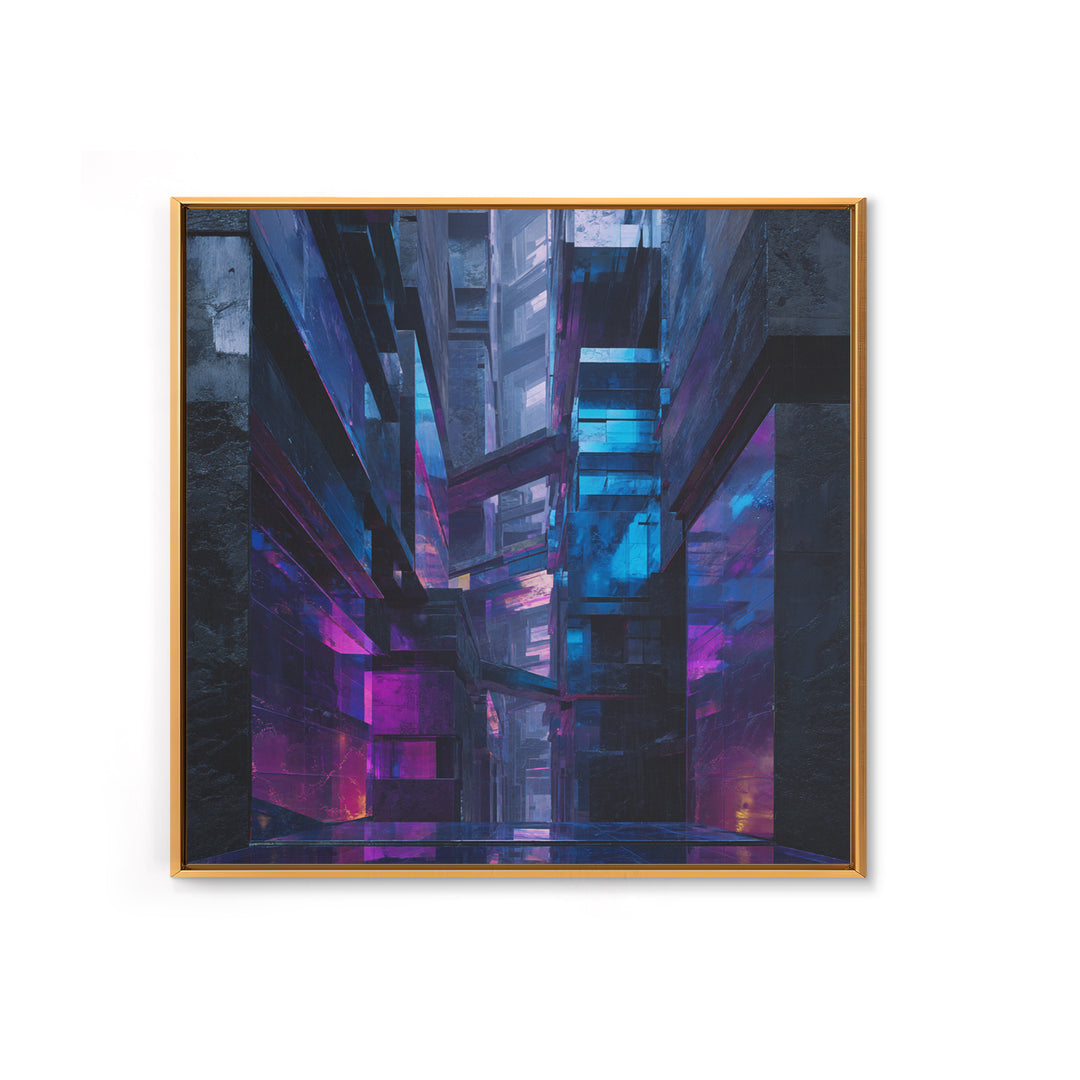 Ai Generated Mask Framed Canvas Print, Futuristic Art, Textured Painting, Living Room Decor, Oil Painting, Future, Abstract Art, FUT-1x1-40