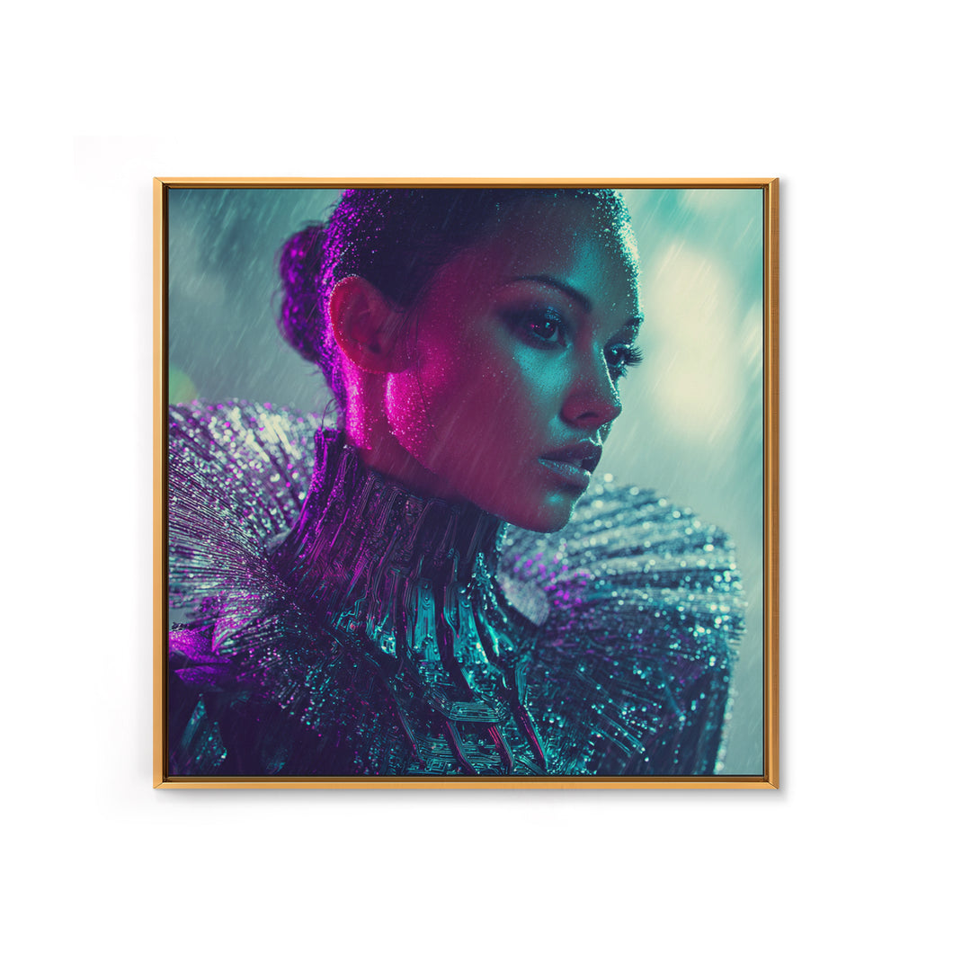 Futuristic Fashion Portrait Canvas Print, Futuristic Art, Digital Art, Living Room Decor, Future, Extra Large Wall Art, FUT-1x1-9