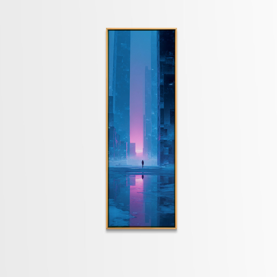 Glowing Geometric Portal Canvas Print, Futuristic Art, Luxury Decor, Living Room Decor, Fine Art, Future, Canvas Wall Art, FUT-1x3-2