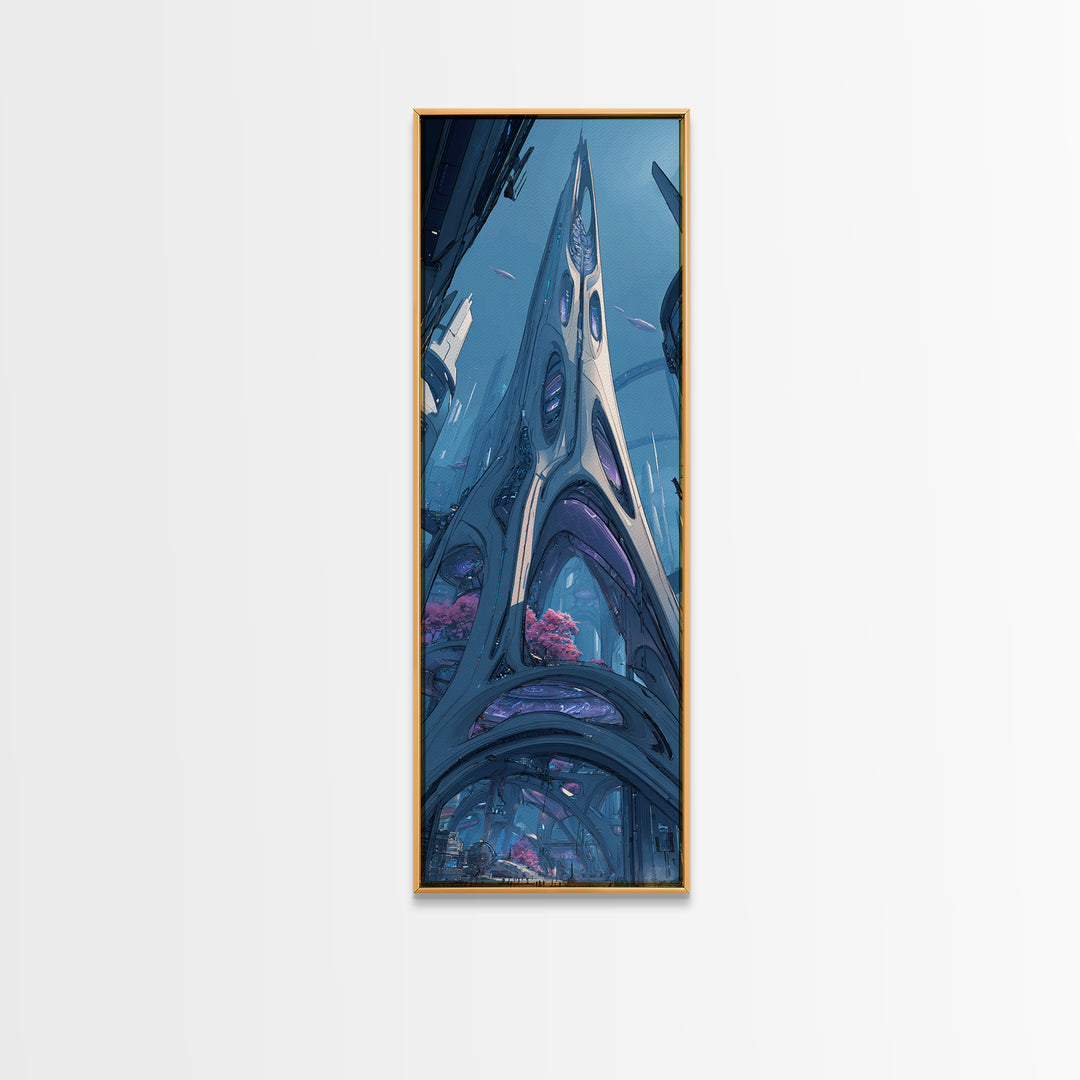 Future Ocean Lab Canvas Print, Futuristic Art, Boho Decor, Living Room Decor, Future, Mid Century Modern, Digital Wall Art, FUT-1x3-27