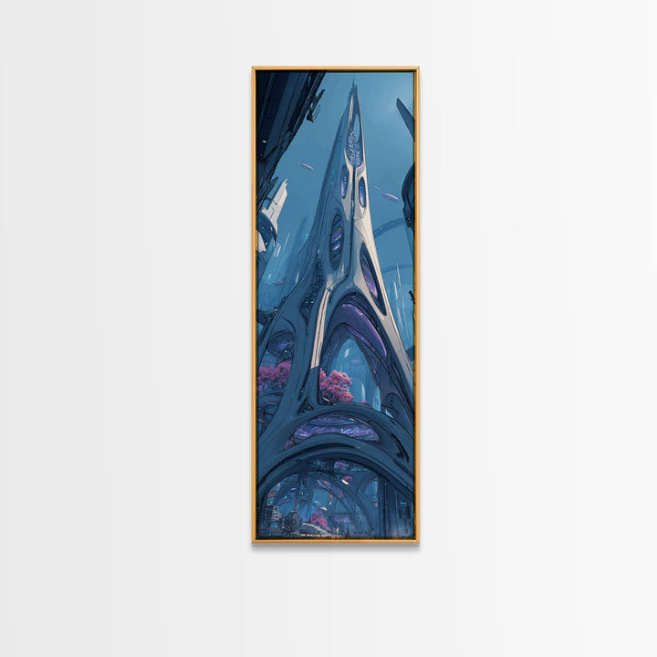 Future Ocean Lab Canvas Print, Futuristic Art, Boho Decor, Living Room Decor, Future, Mid Century Modern, Digital Wall Art, FUT-1x3-27