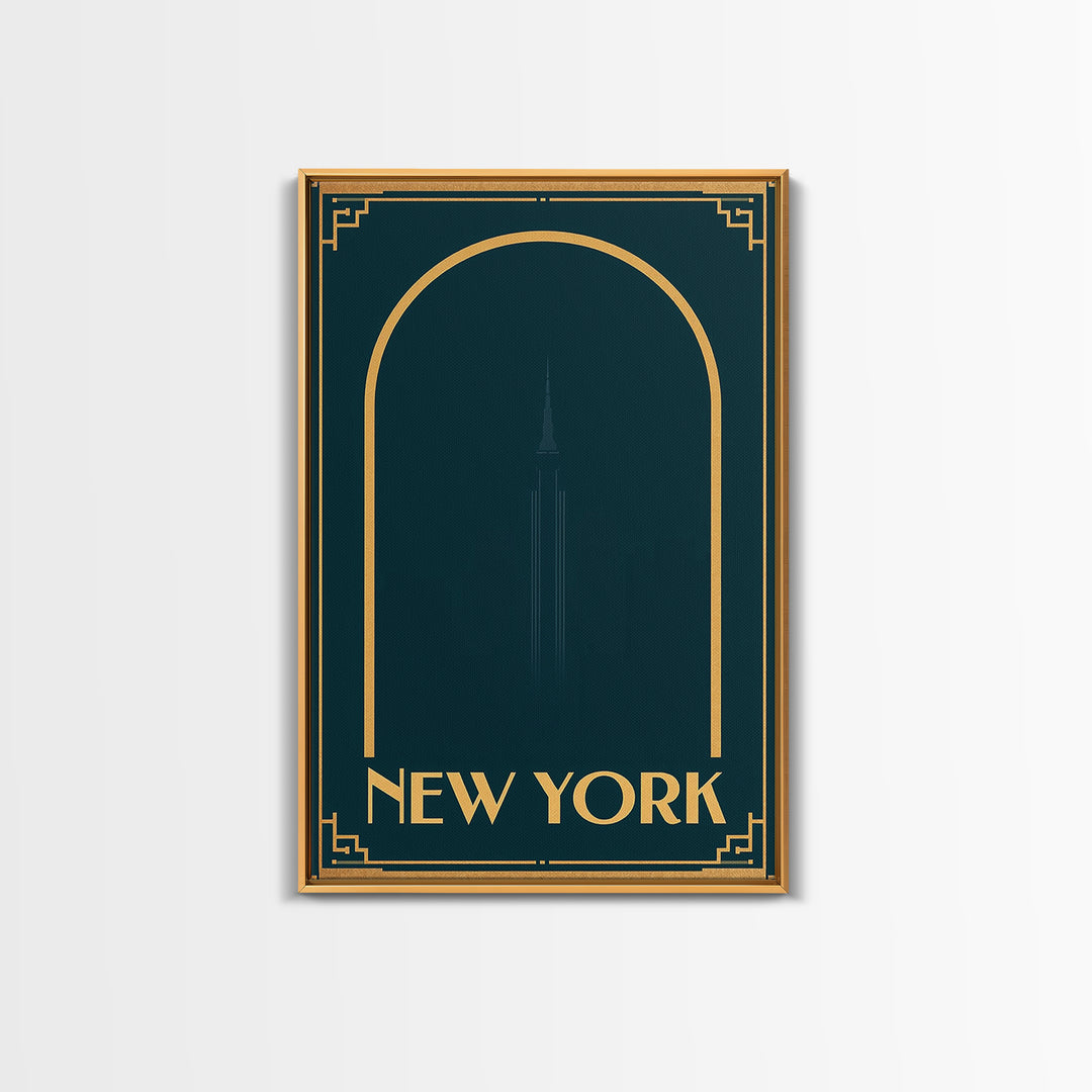 New York Travel Poster, Canvas Print, Luxury Art Deco Poster, New York Poster Print, Vintage City Poster, City Illustration, Art Print