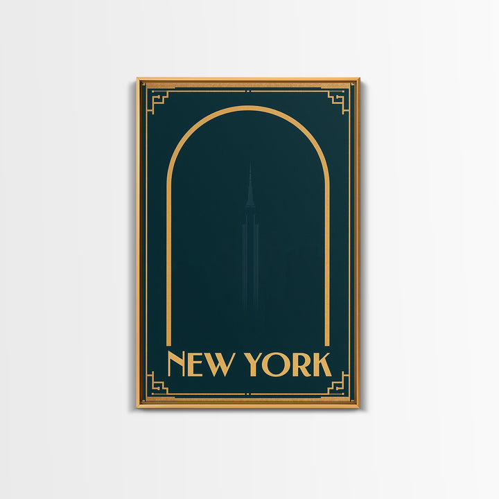 New York Travel Poster, Canvas Print, Luxury Art Deco Poster, New York Poster Print, Vintage City Poster, City Illustration, Art Print