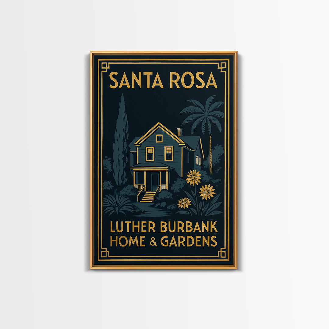Santa Rosa Travel Poster, Canvas Print, Black Gold City Wall Art, Santa Rosa Art Print, Living Room Wall Art, Travel Poster Set