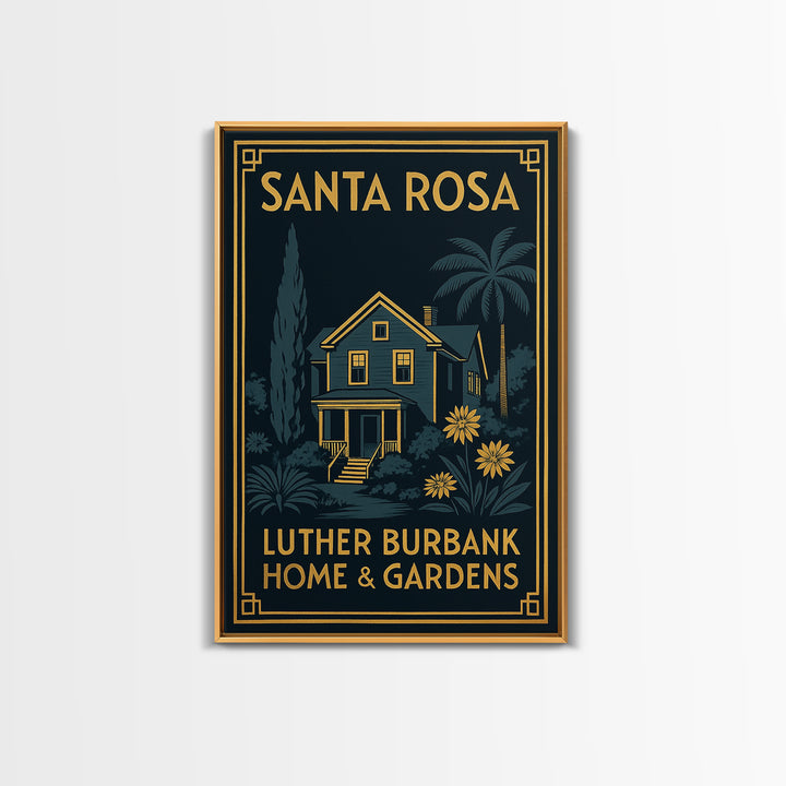 Santa Rosa Travel Poster, Canvas Print, Black Gold City Wall Art, Santa Rosa Art Print, Living Room Wall Art, Travel Poster Set