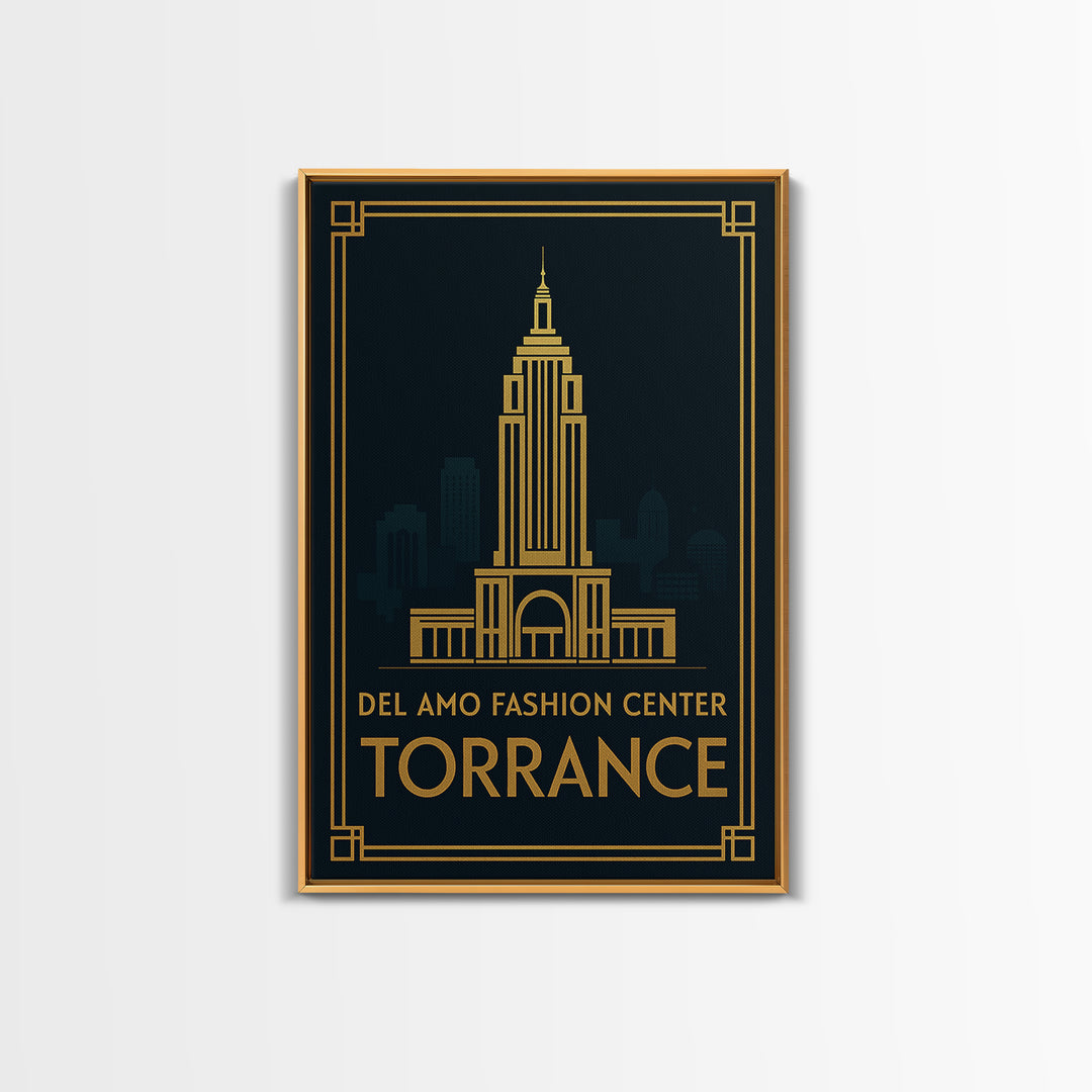 Torrance California Travel Poster, Canvas Print, Luxury Art Deco Poster, Torrance City Art, Wall Decor, Fine Art Print, Travel Art Print