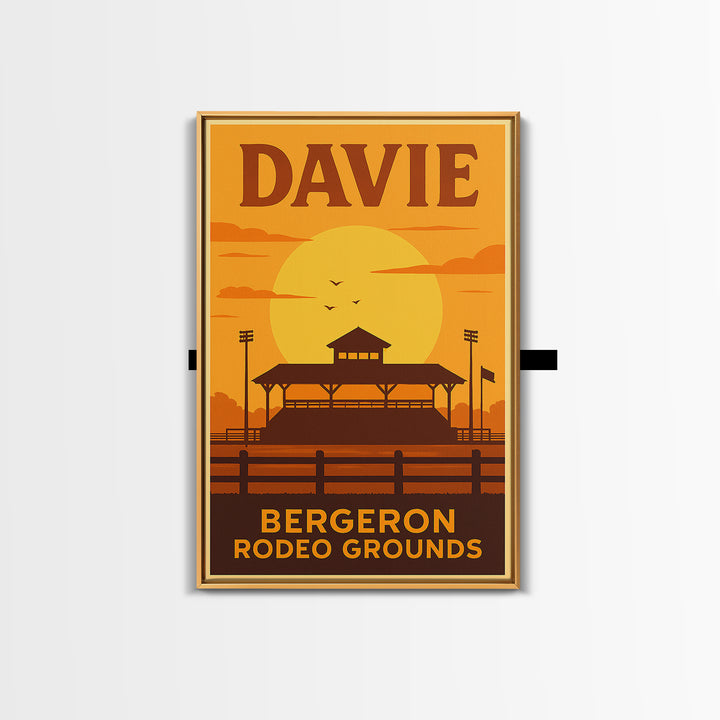 Davie Florida Travel Poster, Canvas Print, Vintage Deco Wall Art, Davie Travel Art, Mid Century Wall Art, Vintage City Poster, Poster Art