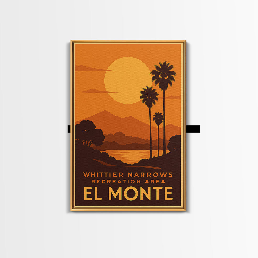 El Monte Travel Poster, Canvas Print, Gold Art Deco Poster Art, El Monte Travel Art, Modern Wall Decor, City Travel Prints, City Art Print