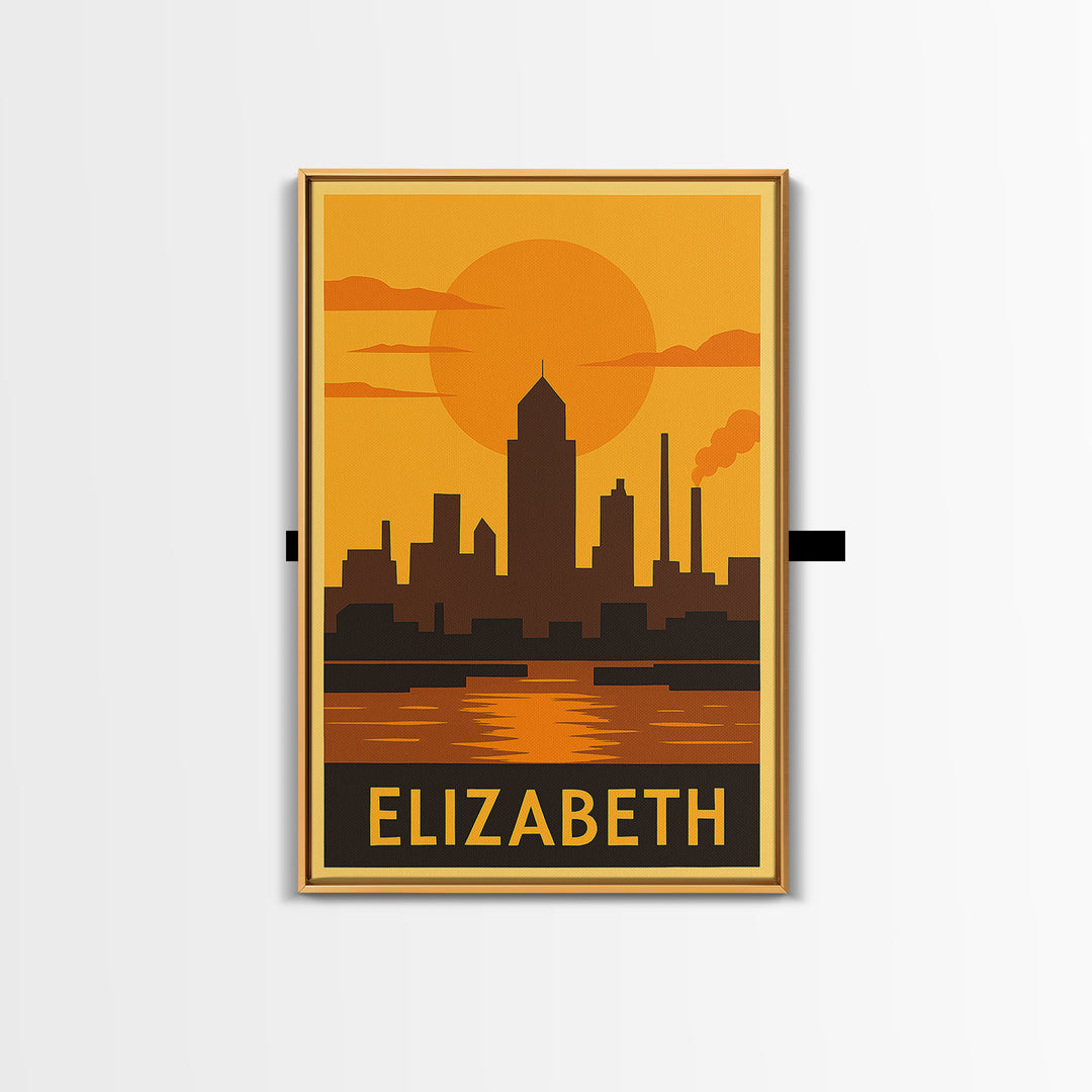 Elizabeth Travel Poster, Canvas Print, Vintage Deco Wall Art, Elizabeth Art Print, Travel Poster Set, City Art Print, Travel Poster Art