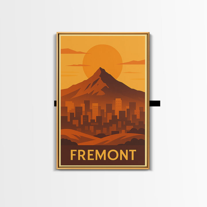Fremont Travel Poster, Framed Canvas Print, Golden Travel Poster Art, Fremont Wall Art, Travel Poster Art, Wanderlust Decor, Poster Print