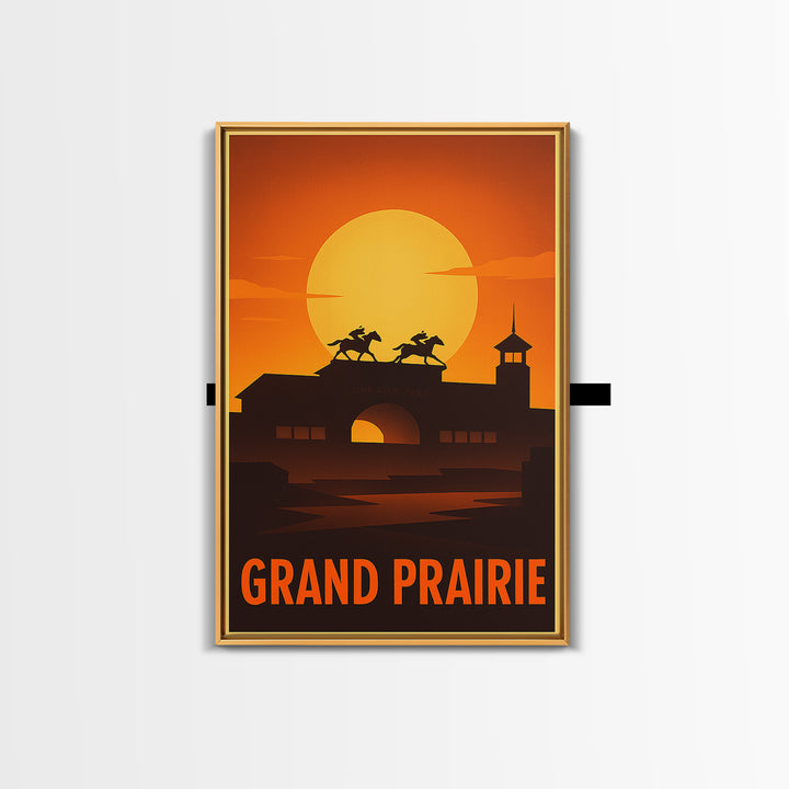 Grand Prairie Travel Poster, Canvas Print, Gold Art Deco Poster Art, Grand Prairie Wall Art, Mid Century Wall Art, Travel Art Print