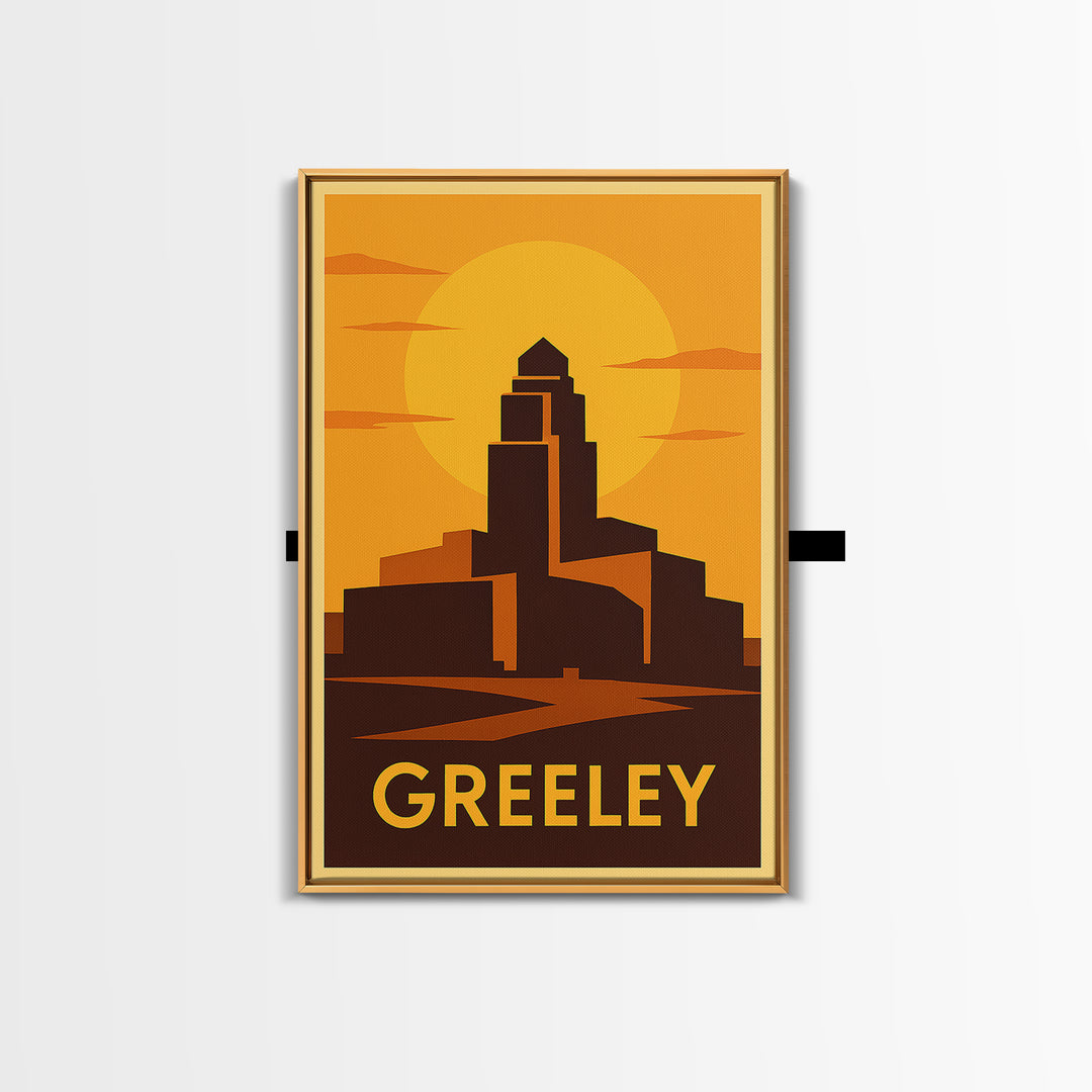 Greeley Travel Poster, Canvas Print, Golden Travel Poster Art, Greeley Wall Art, Vintage Travel Print, Travel Art Print, City Art Print