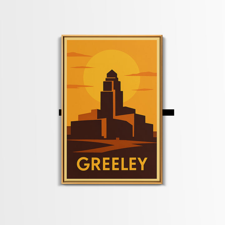 Greeley Travel Poster, Canvas Print, Golden Travel Poster Art, Greeley Wall Art, Vintage Travel Print, Travel Art Print, City Art Print