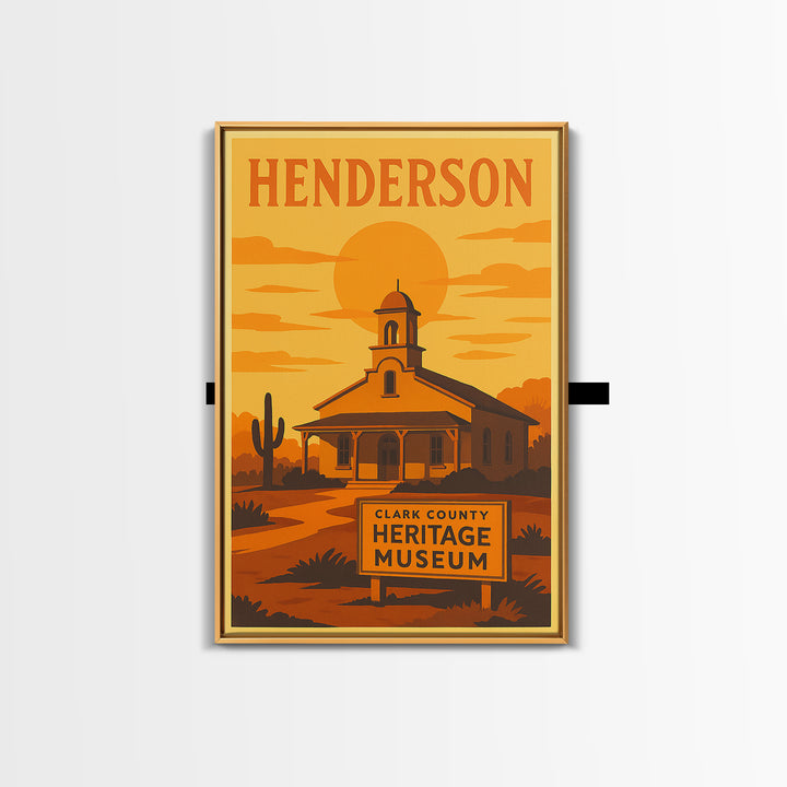 Henderson Nevada Travel Poster, Canvas Print, Golden Poster Art, Henderson Poster Print, Retro Travel Print, City Art Print, City Poster