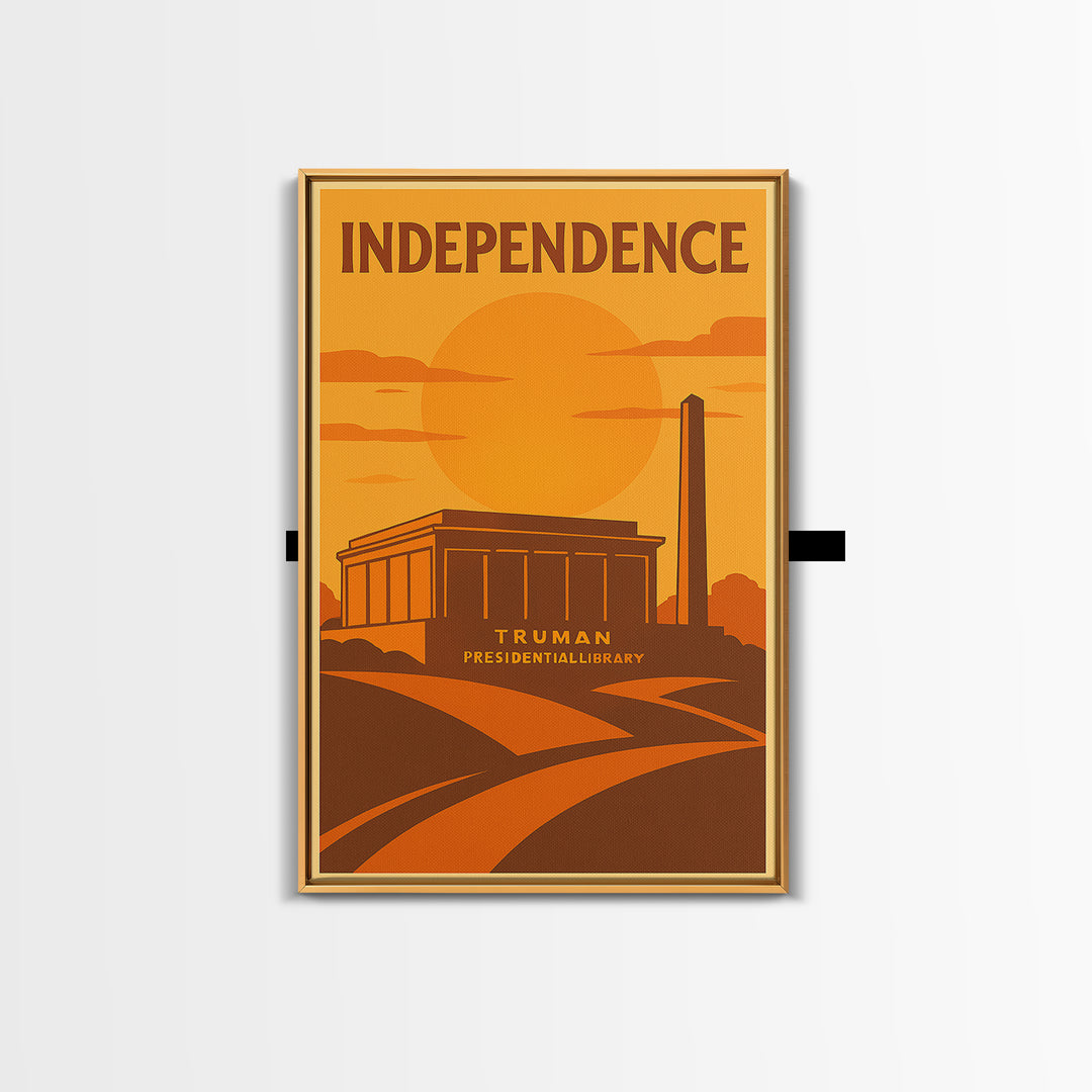 Independence Missouri Travel Poster, Canvas Print, Vintage Deco Wall Art, Independence Travel Art, Retro Travel Print, City Illustration