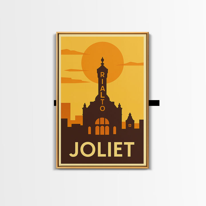Joliet Travel Poster, Canvas Print, Vintage Deco Wall Art, Joliet Wall Art, Vintage City Poster, Travel Poster Art, Travel Poster Set
